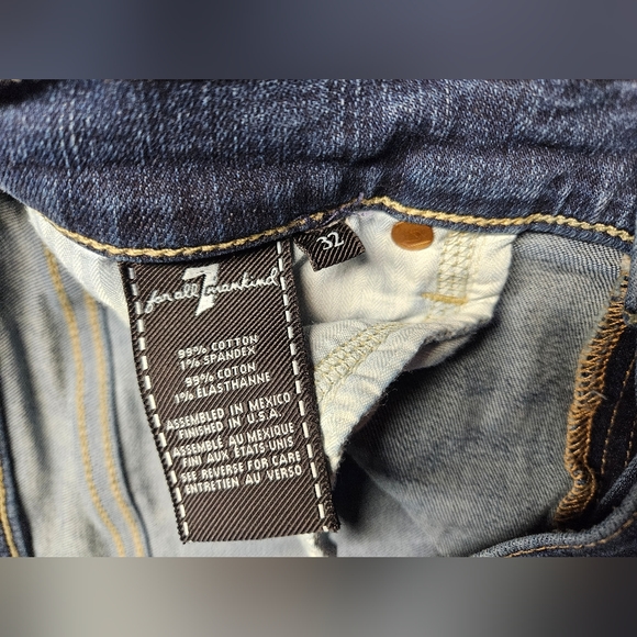 7 For All Mankind Jeans Size 31 Blair The High Waist Ankle Skinny Blue Raw Hem - Picture 7 of 7